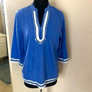 SAN TROPEZ WEST BLUE/WHITE BLOUSE